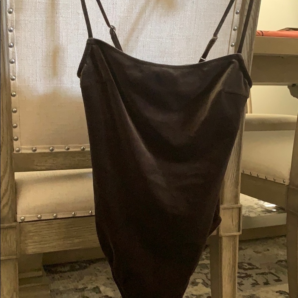 Velvet dark green body suit